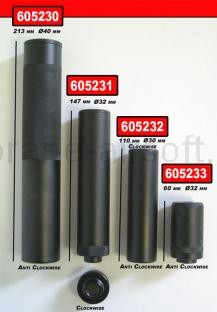 Airsoft Tlumie - CYBG tlumi 147x32mm (14mm lev./prav.)