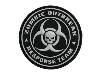 Ostatní - Nášivka Zombie outbreak - Response team 3D plast ČERNÁ
